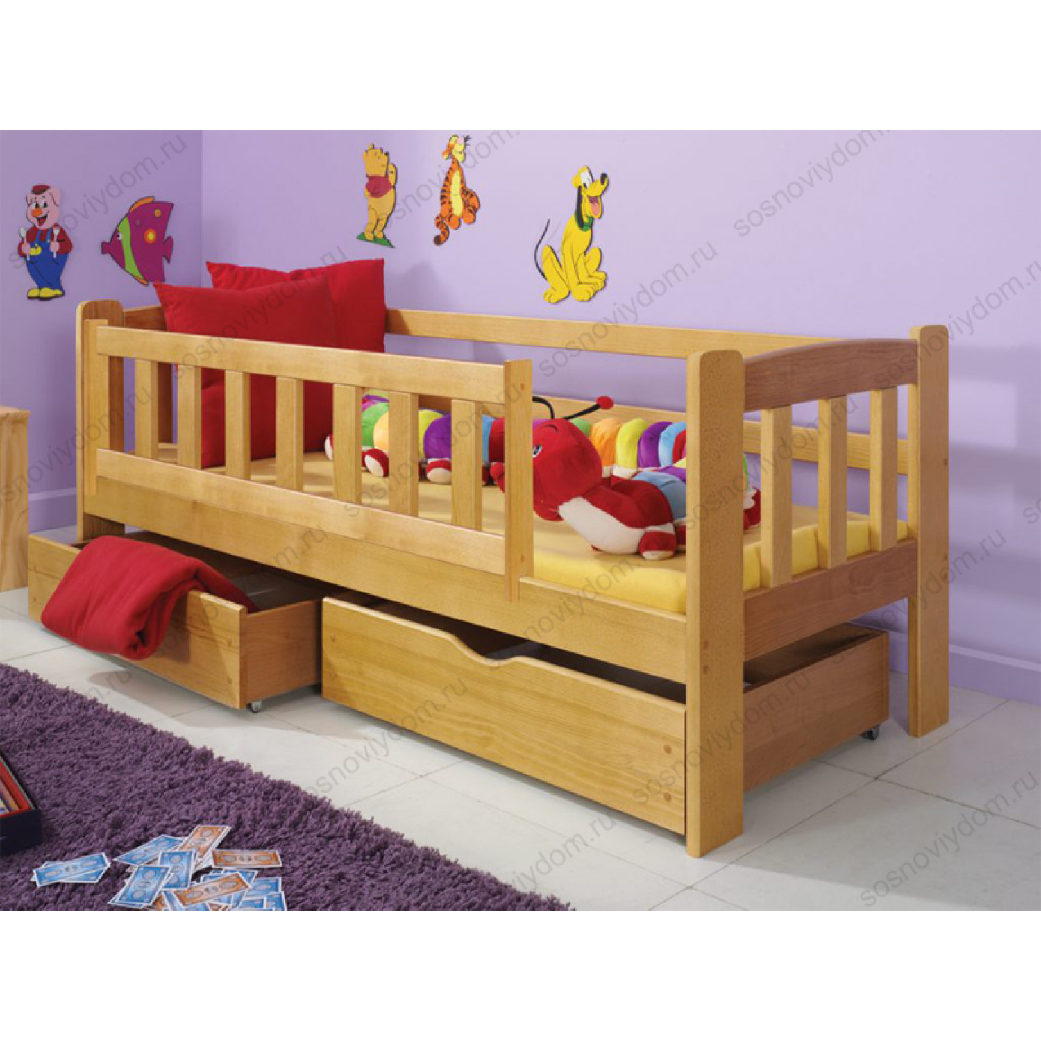 Купить детскую кроватку 3. Кровать детская Джерри массив. Кровать для дошкольника.
