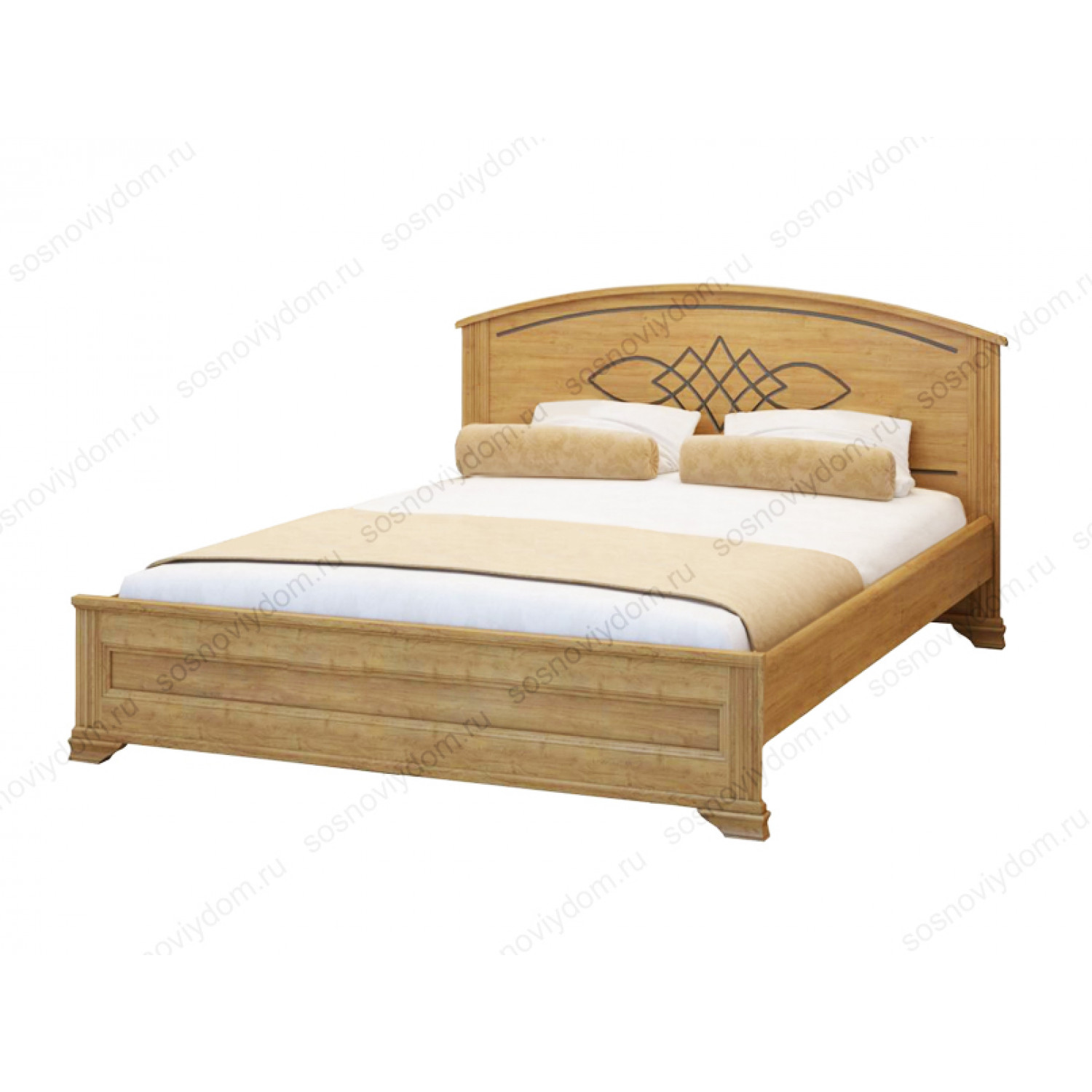 Купить деревянную кровать недорого. Кровать двуспальная Шатура мебель 160х200.