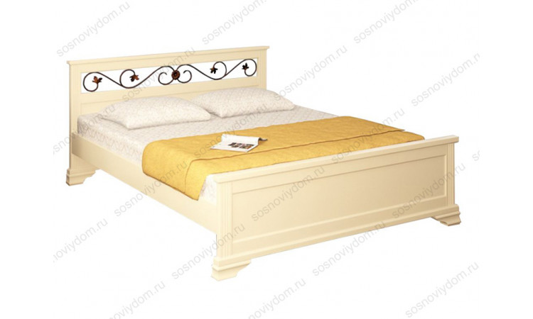 Кровать Лира с ковкой из массива березы