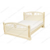 Двуспальные кровати с деревянным изголовьем
